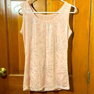 Pink and silver patterned tank top